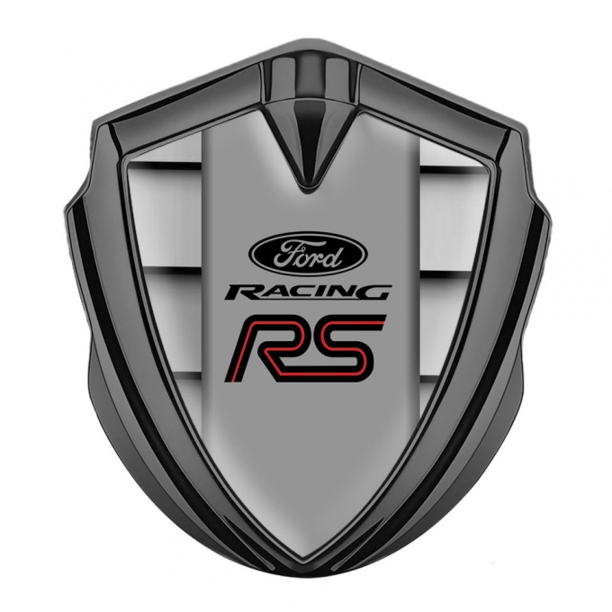 Ford RS Emblem Badge Self Adhesive Graphite Front Grille Pattern Red Motif