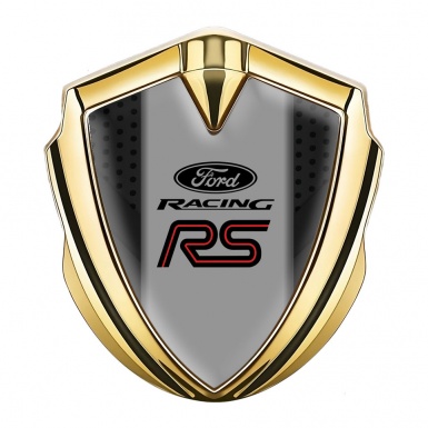 Ford RS Emblem Fender Badge Gold Charcoal Grate Grey Pilon Edition