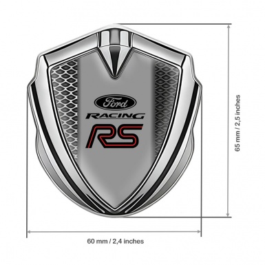 Ford RS Fender Emblem Badge Silver Steel Grate Center Column Template