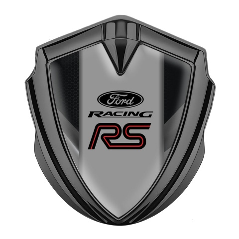 Ford RS Emblem Self Adhesive Graphite Black Grey Fragments Sport Logo