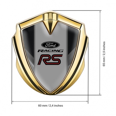 Ford RS Emblem Self Adhesive Gold Black Grey Fragments Sport Logo