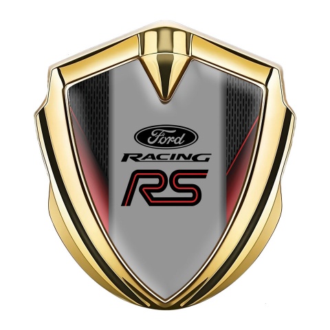 Ford RS Bodyside Emblem Badge Gold Fine Charcoal Mesh Racing Design