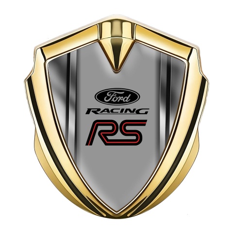 Ford RS Emblem Car Badge Gold Metallic Frame Effect Racing Print