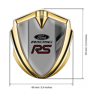 Ford RS Bodyside Domed Emblem Gold Dual Frame Texture Racing Spirit