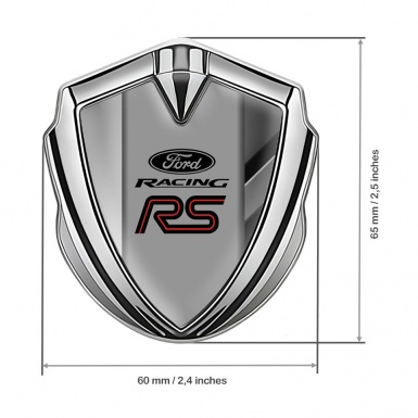 Ford RS Bodyside Domed Emblem Silver Dual Frame Texture Racing Spirit
