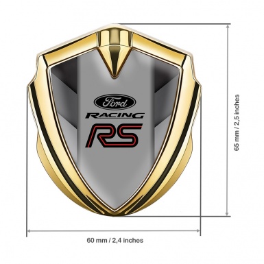 Ford RS Bodyside Emblem Self Adhesive Gold Dark Shades Fragments