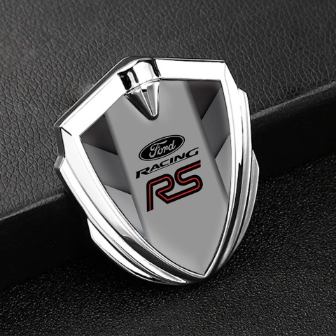 Ford RS Bodyside Emblem Self Adhesive Silver Dark Shades Fragments