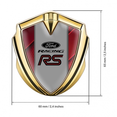 Ford RS Metal Emblem Self Adhesive Gold Red Template Racing Edition