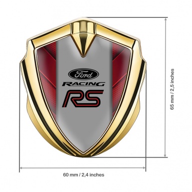 Ford RS Trunk Emblem Badge Gold Red Fragments Racing Logo Design