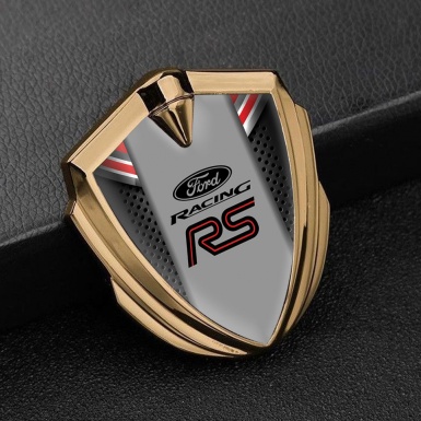 Ford RS Bodyside Domed Emblem Gold Dark Cells Rallye Sport Edition