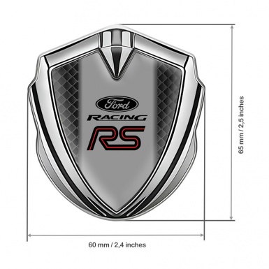 Ford RS Bodyside Domed Emblem Silver Dark Cells Rallye Sport Edition
