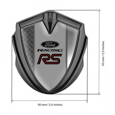 Ford RS Metal Emblem Self Adhesive Graphite Industrial Steel Effect