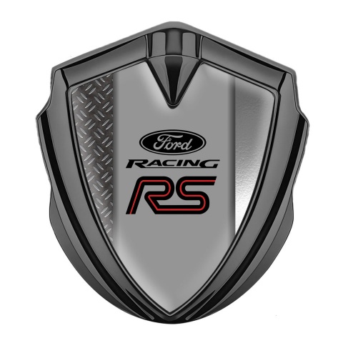 Ford RS Metal Emblem Self Adhesive Graphite Industrial Steel Effect