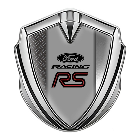 Ford RS Metal Emblem Self Adhesive GSilver Industrial Steel Effect