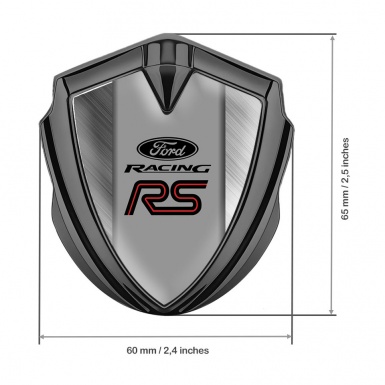 Ford Metal 3D Domed Emblem Graphite Brushed Steel Rallye Sport Edition