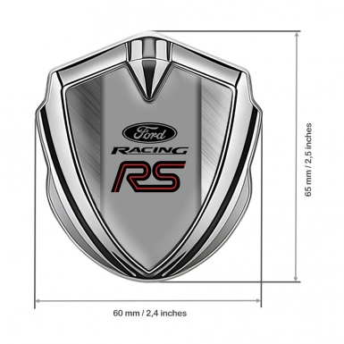 Ford Metal 3D Domed Emblem Silver Brushed Steel Rallye Sport Edition