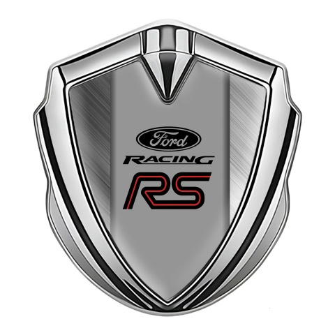 Ford Metal 3D Domed Emblem Silver Brushed Steel Rallye Sport Edition