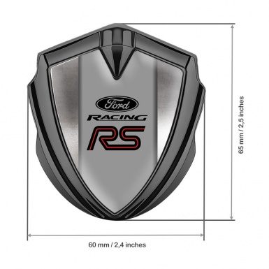 Ford RS Fender Emblem Badge Graphite Metallic Sheet Pattern Racing Logo