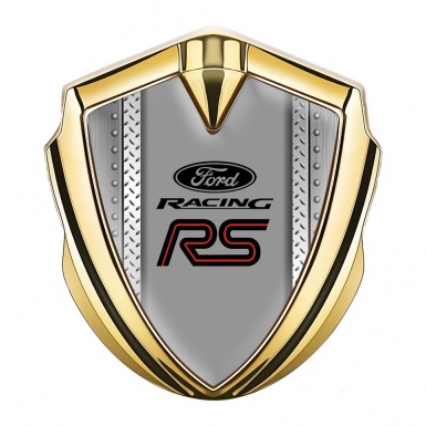 Ford RS Emblem Self Adhesive Gold Metal Treadplate Racing Edition