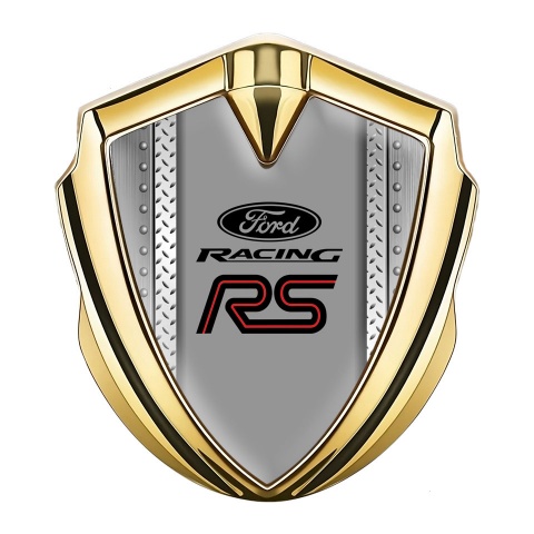 Ford RS Emblem Self Adhesive Gold Metal Treadplate Racing Edition