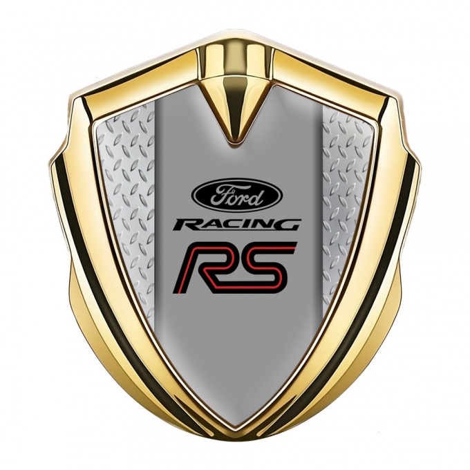 Ford RS Bodyside Emblem Badge Gold Industrial Steel Racing Design