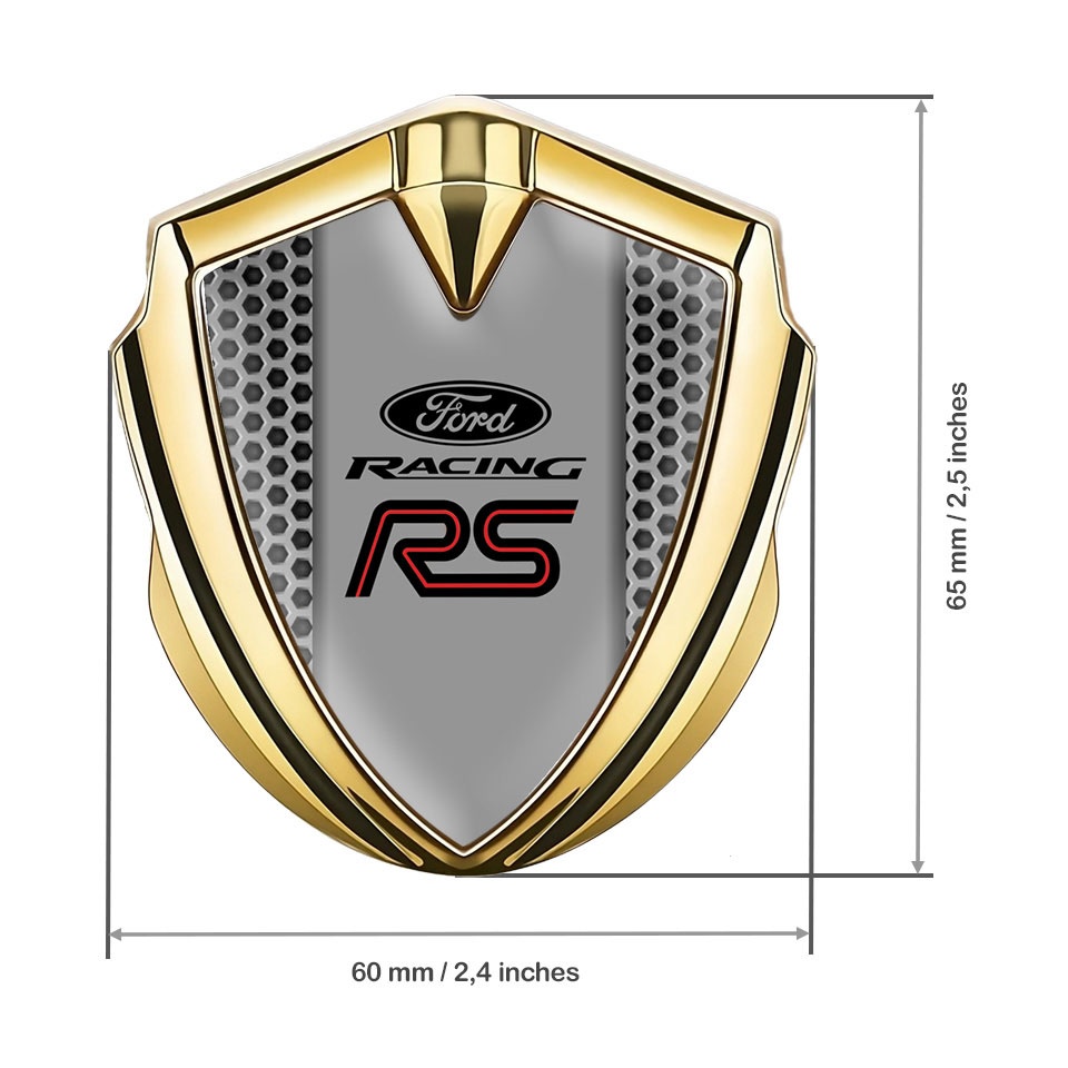 Ford RS Trunk Emblem Badge Gold Honeycomb Frame Rallye Sport Logo ...