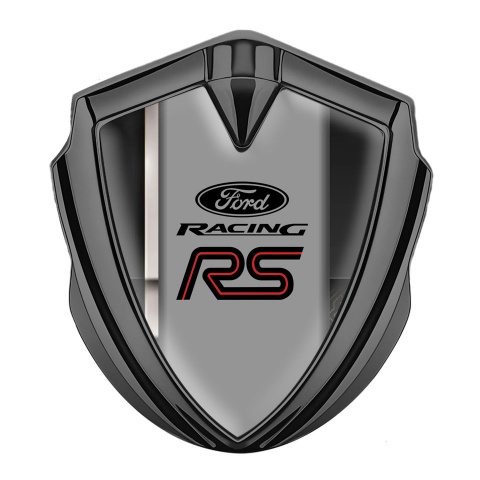 Ford RS Emblem Badge Self Adhesive Graphite Black White Racing Stripe