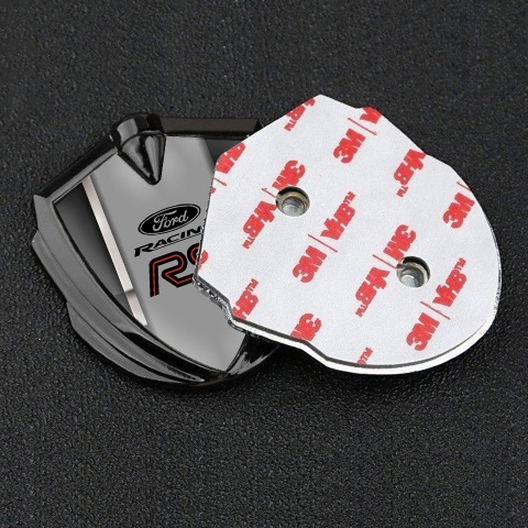 Ford RS Emblem Badge Self Adhesive Graphite Black White Racing Stripe