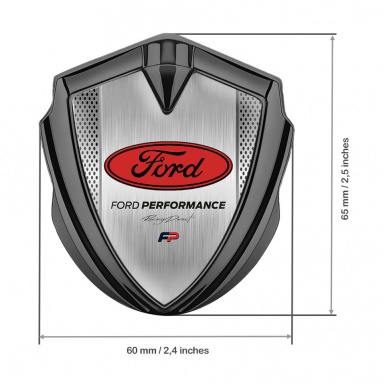 Ford Emblem Trunk Badge Graphite Metal Mesh Red Performance Edition