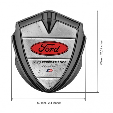 Ford Emblem Self Adhesive Graphite Stone Slab Texture Red Oval Design