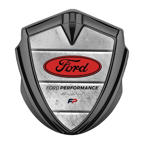 Ford Emblem Self Adhesive Graphite Stone Slab Texture Red Oval Design