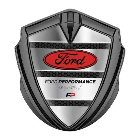 Ford Bodyside Emblem Badge Graphite Grey Hex Red Elliptic Logo Design