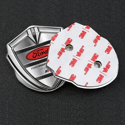 Ford Bodyside Emblem Badge Silver Grey Hex Red Elliptic Logo Design