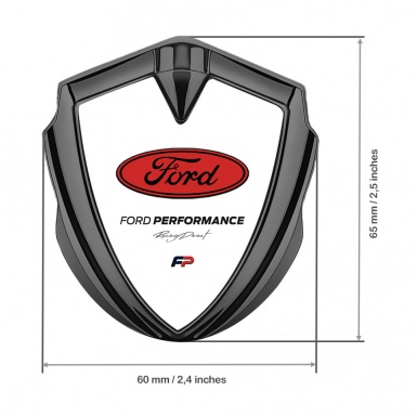 Ford Trunk Emblem Badge Graphite White Palette Big Oval Logo Design