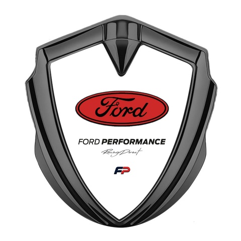 Ford Trunk Emblem Badge Graphite White Palette Big Oval Logo Design