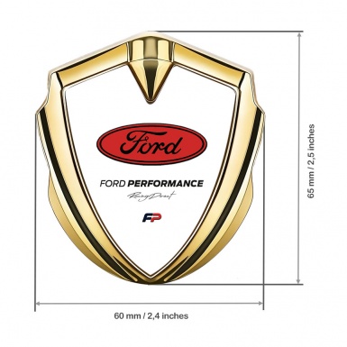 Ford Trunk Emblem Badge Gold White Palette Big Oval Logo Design
