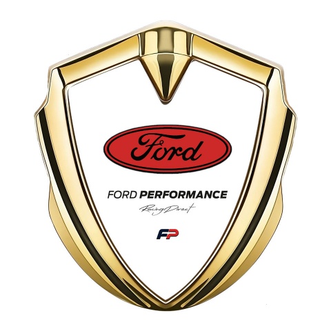 Ford Trunk Emblem Badge Gold White Palette Big Oval Logo Design