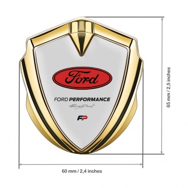 Ford Bodyside Domed Emblem Gold Grey Background Racing Direct Logo