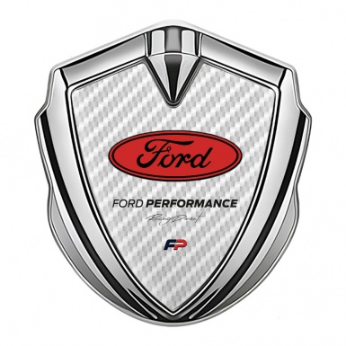 Ford Bodyside Domed Emblem Silver Grey Background Racing Direct Logo