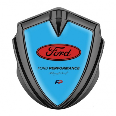 Ford Metal Emblem Self Adhesive Graphite Sky Blue Base Performance Design