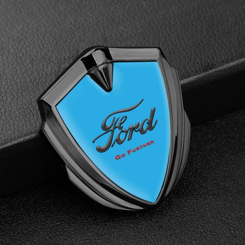 Ford Metal 3D Domed Emblem Graphite Round Logo Go Further Edition