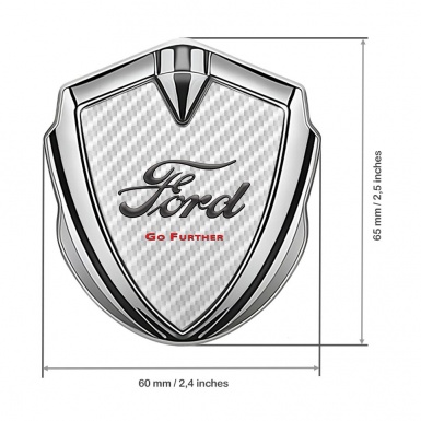 Ford Bodyside Badge Self Adhesive Silver White Carbon Classic Slogan