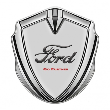 Ford Emblem Badge Self Adhesive Silver Grey Base Vintage Logo Edition