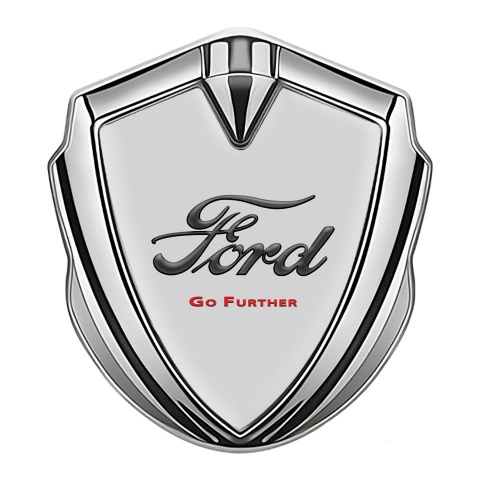Ford Emblem Badge Self Adhesive Silver Grey Base Vintage Logo Edition