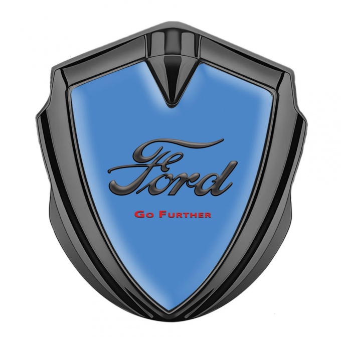 Ford Fender Emblem Badge Graphite Glacial Blue Dark Classic Logo Design