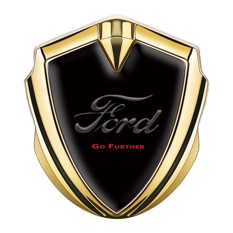 Ford Bodyside Emblem Badge Gold Black Base Vintage Slogan Edition