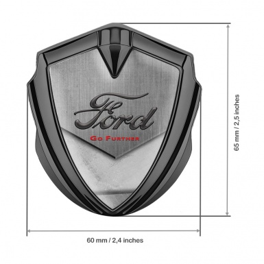 Ford Trunk Emblem Badge Graphite Stone Surface Texture Classic Slogan