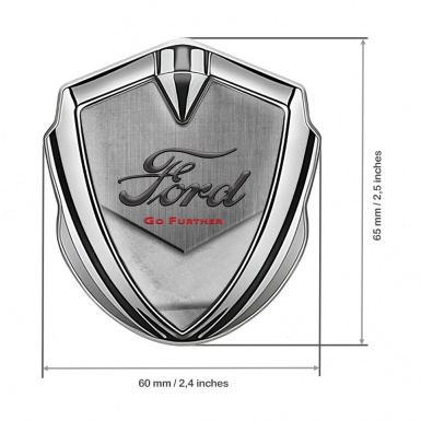 Ford Trunk Emblem Badge Silver Stone Surface Texture Classic Slogan