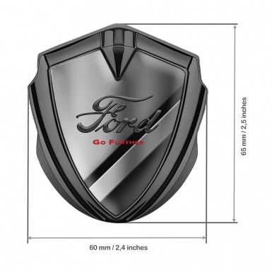 Ford Emblem Car Badge Graphite Polished Metal Texture Classic Slogan Logo
