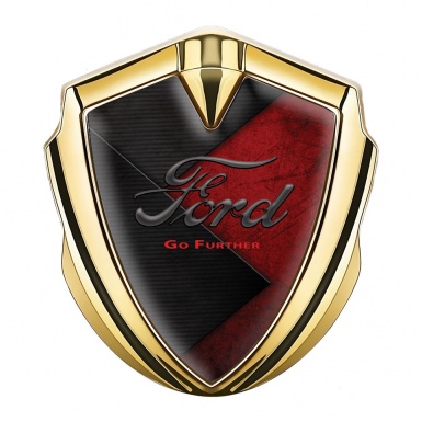 Ford Bodyside Domed Emblem Gold Red Charcoal Panels Vintage Logo